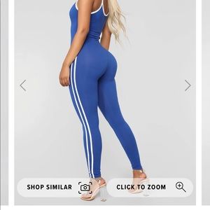 Blue Striped Jumpsuit